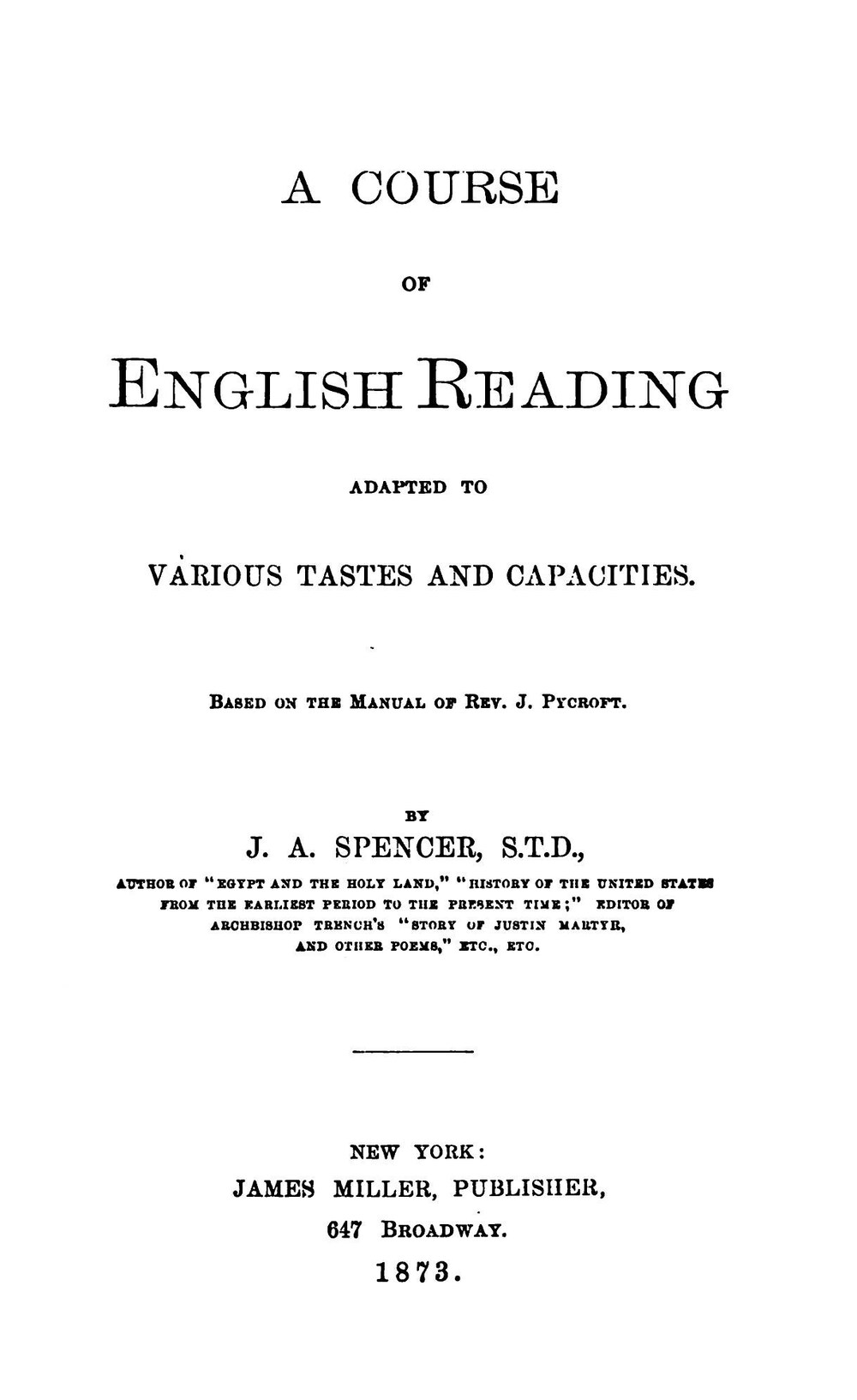 Cover für A course of English reading