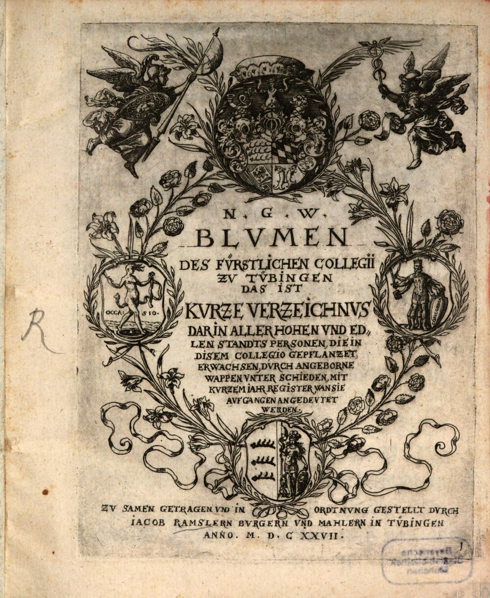Cover für Blumen des fürstlichen Collegii zu Tübingen