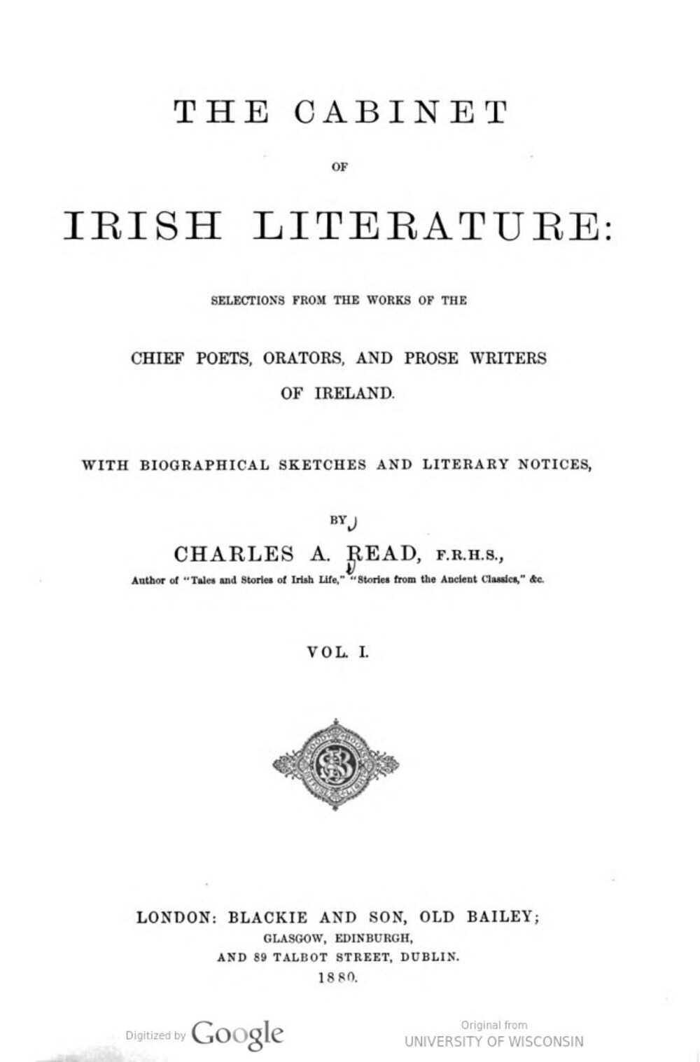 Cover für The cabinet of Irish literature