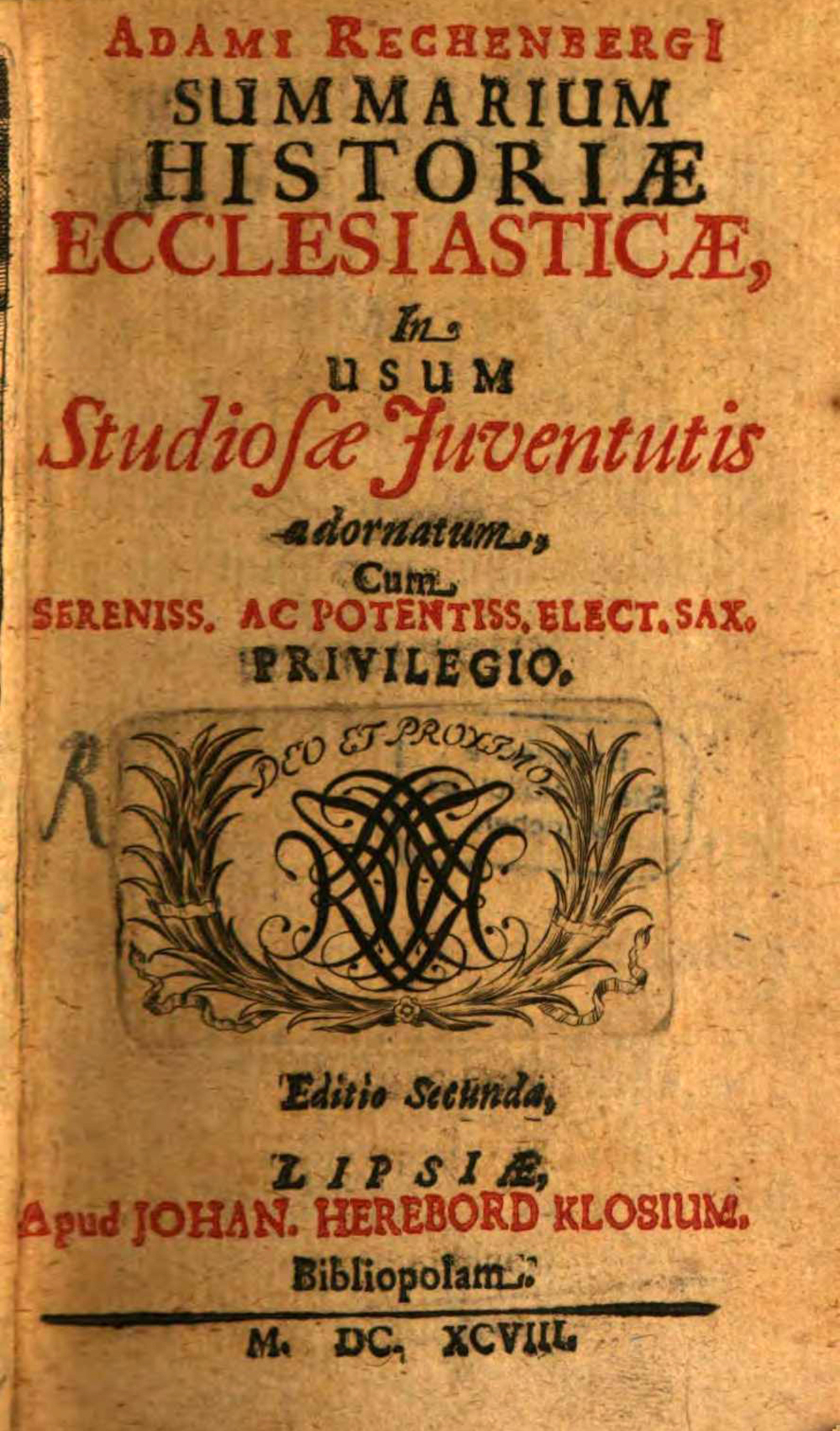 Cover für Summarium historiae ecclesiasticae