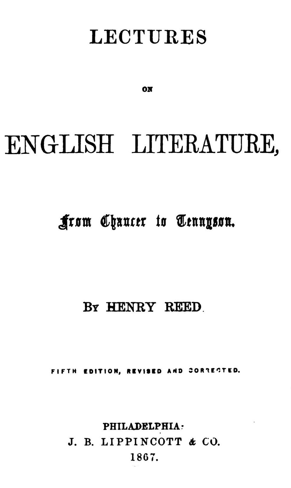 Cover für Lectures on English literature