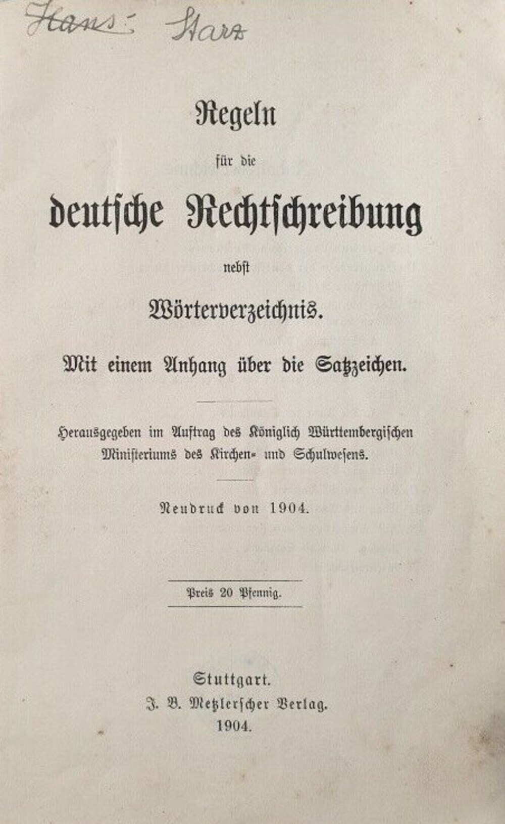 Cover für Regeln für die deutsche Rechtschreibung nebst Wörterverzeichnis