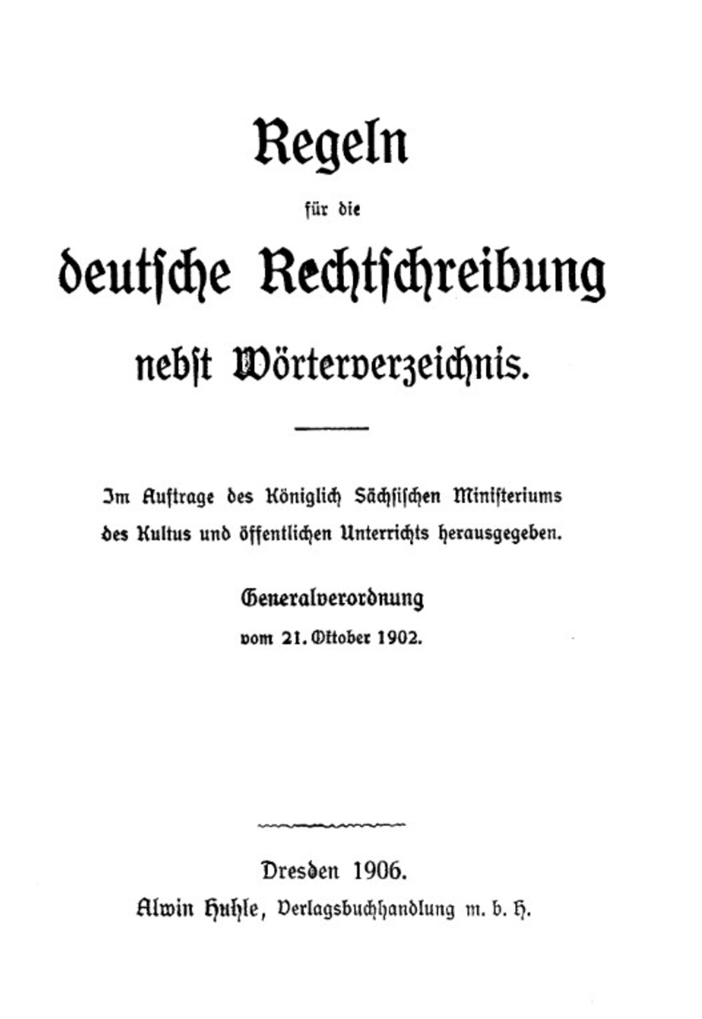 Cover für Regeln für die deutsche Rechtschreibung nebst Wörterverzeichnis