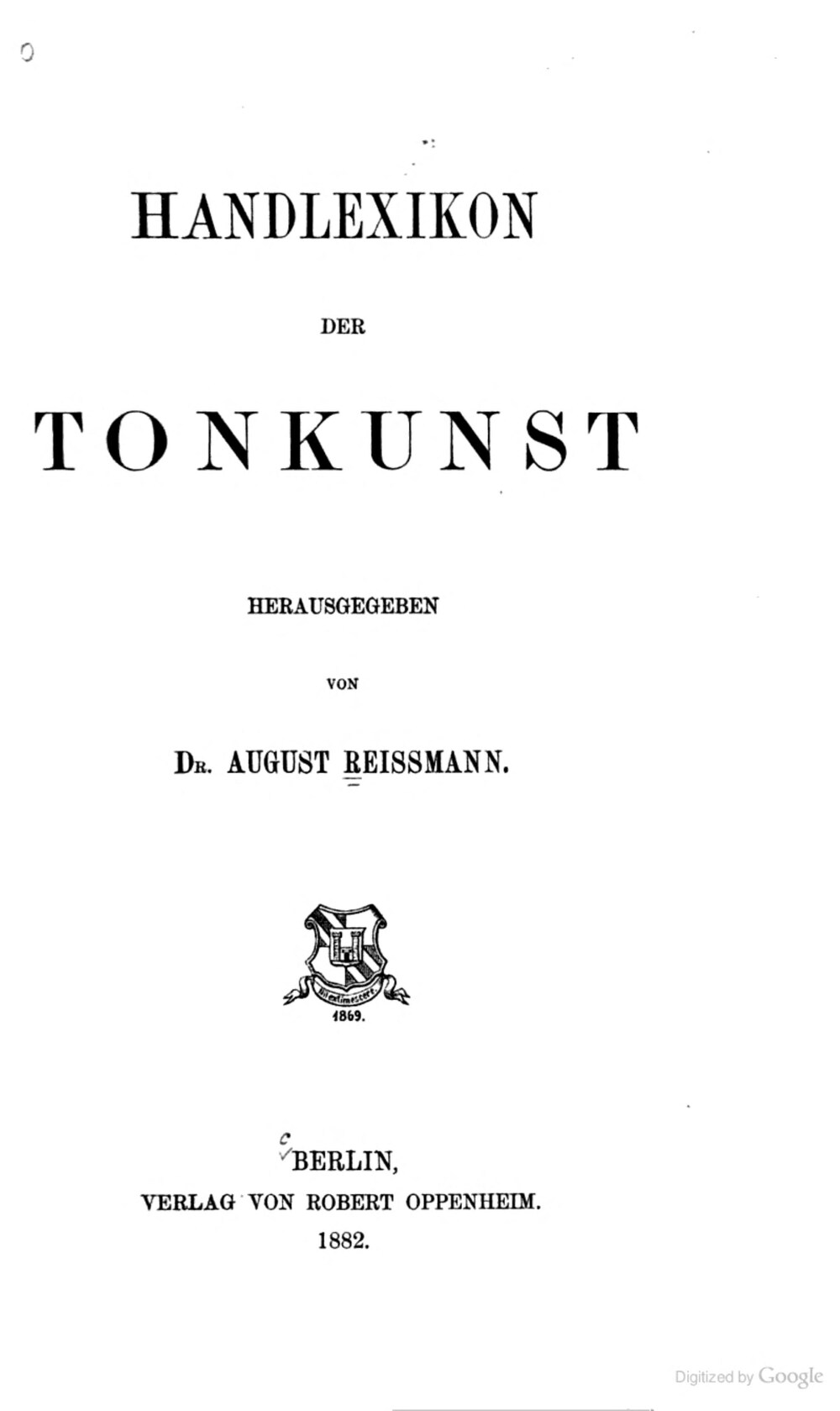 Cover für Handlexikon der Tonkunst