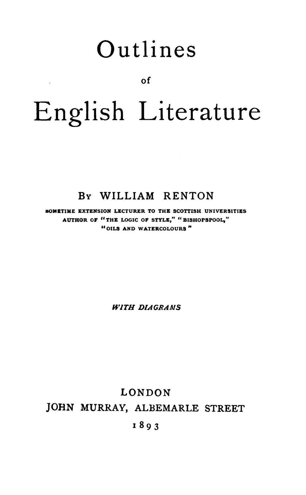 Cover für Outlines of English literature