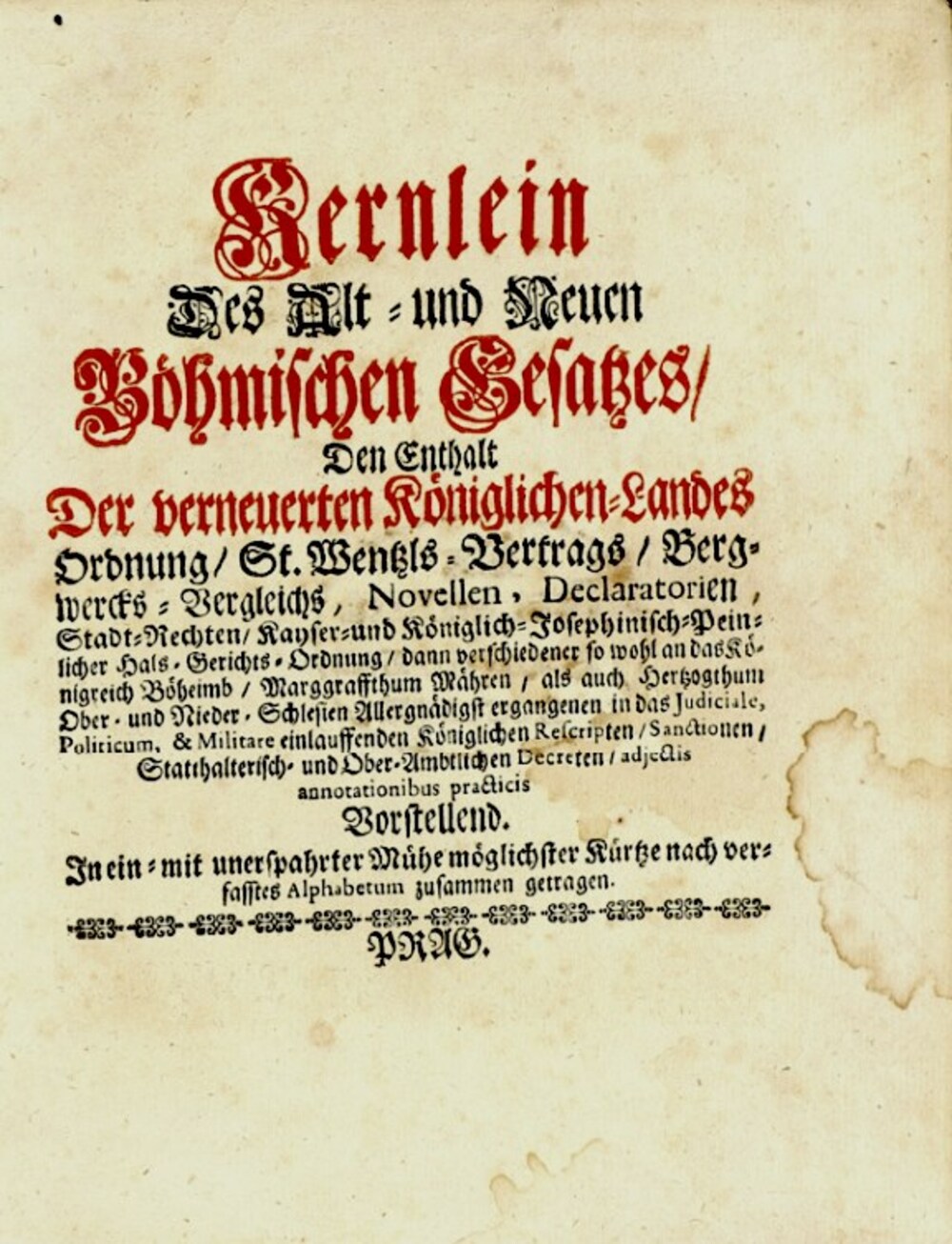 Cover für Kernlein des alt- und neuen Böhmischen Gesatzes