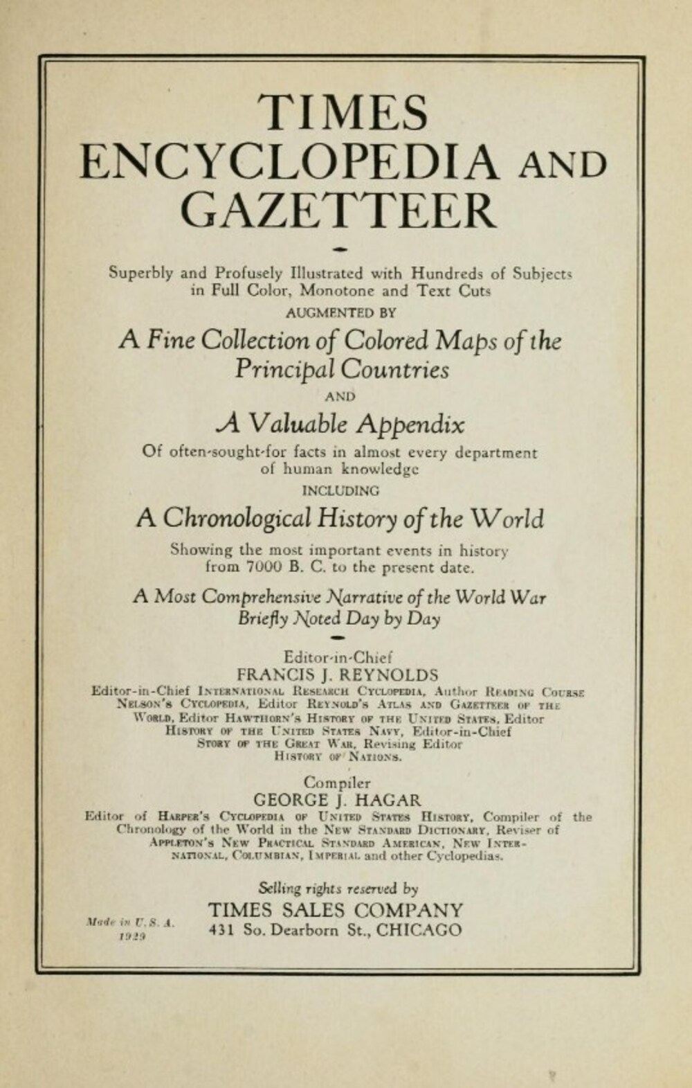 Cover für Times encyclopedia and gazetteer