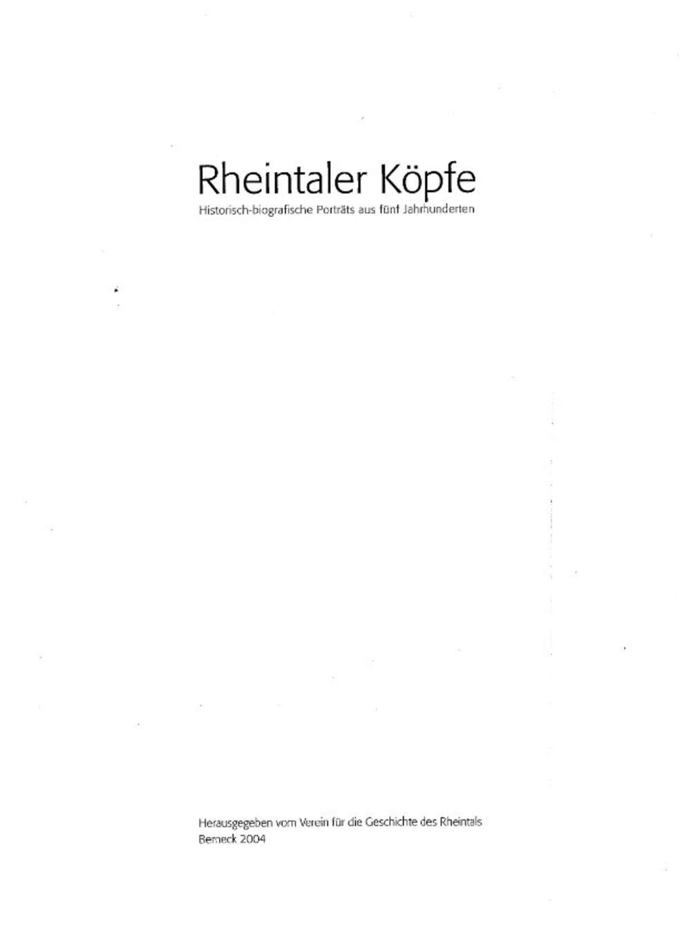 Cover für Rheintaler Köpfe