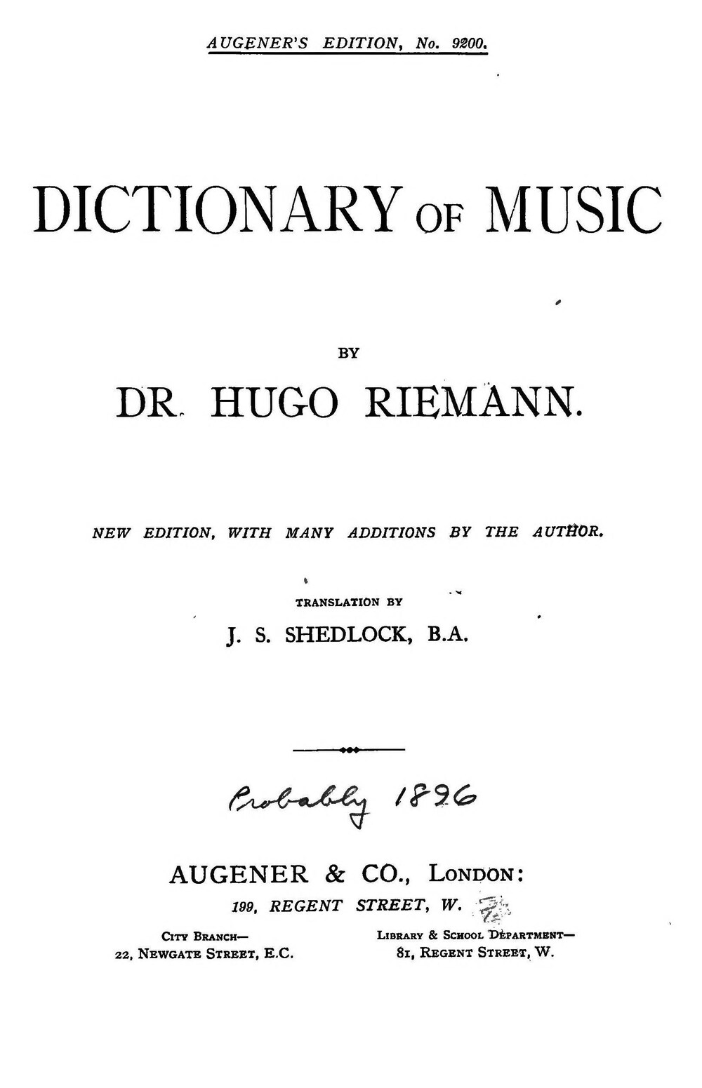 Cover für Dictionary of music