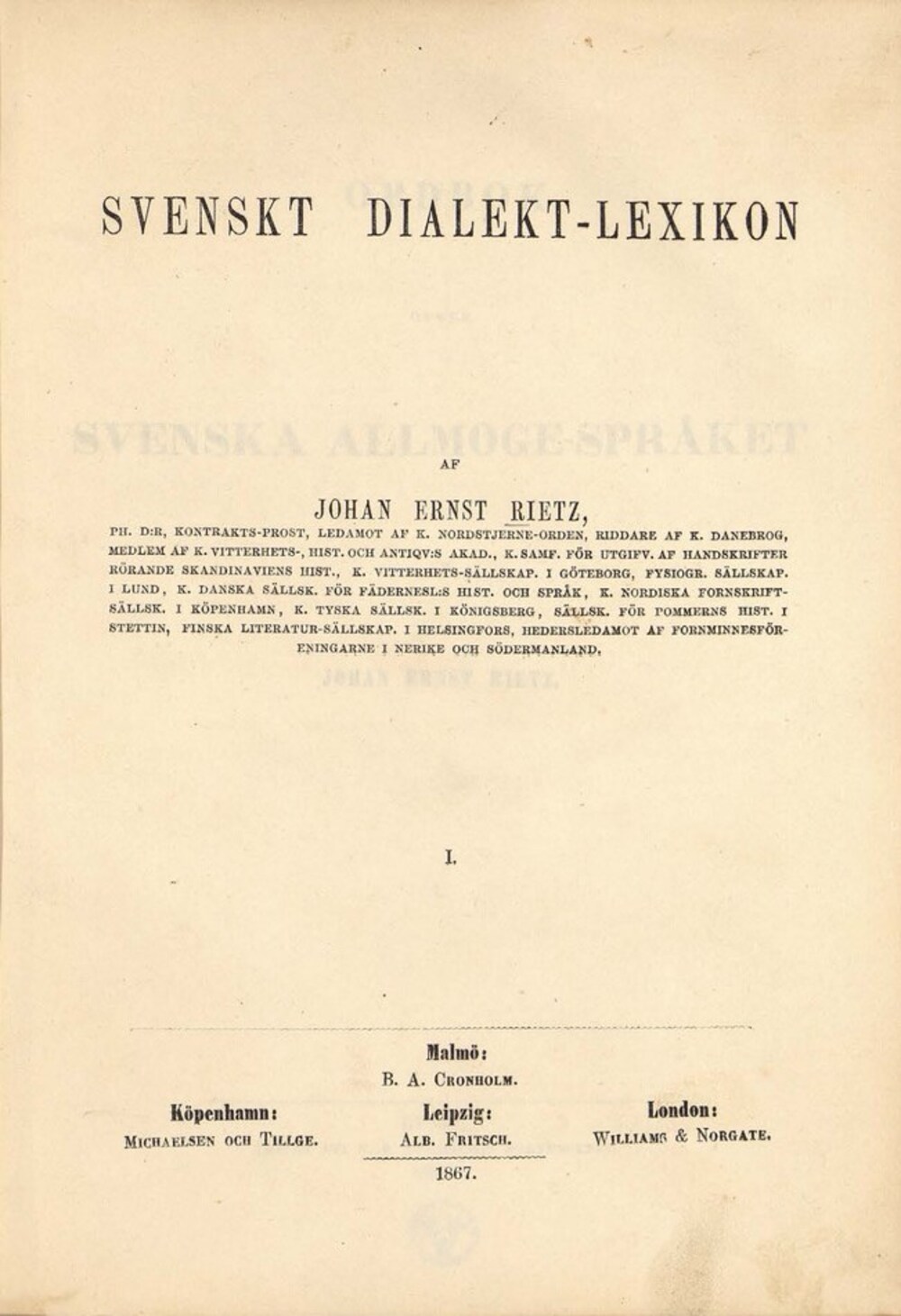 Cover für Svenskt dialekt-lexikon