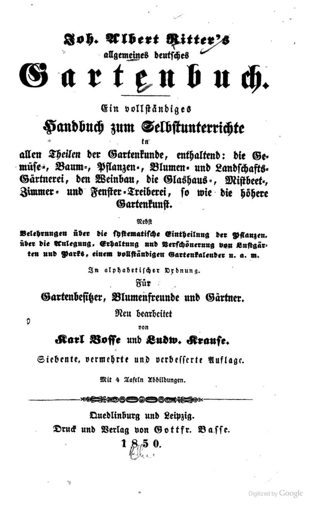 Cover für Allgemeines deutsches Gartenbuch