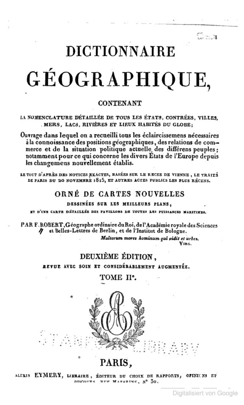 Cover für Dictionnaire géographique