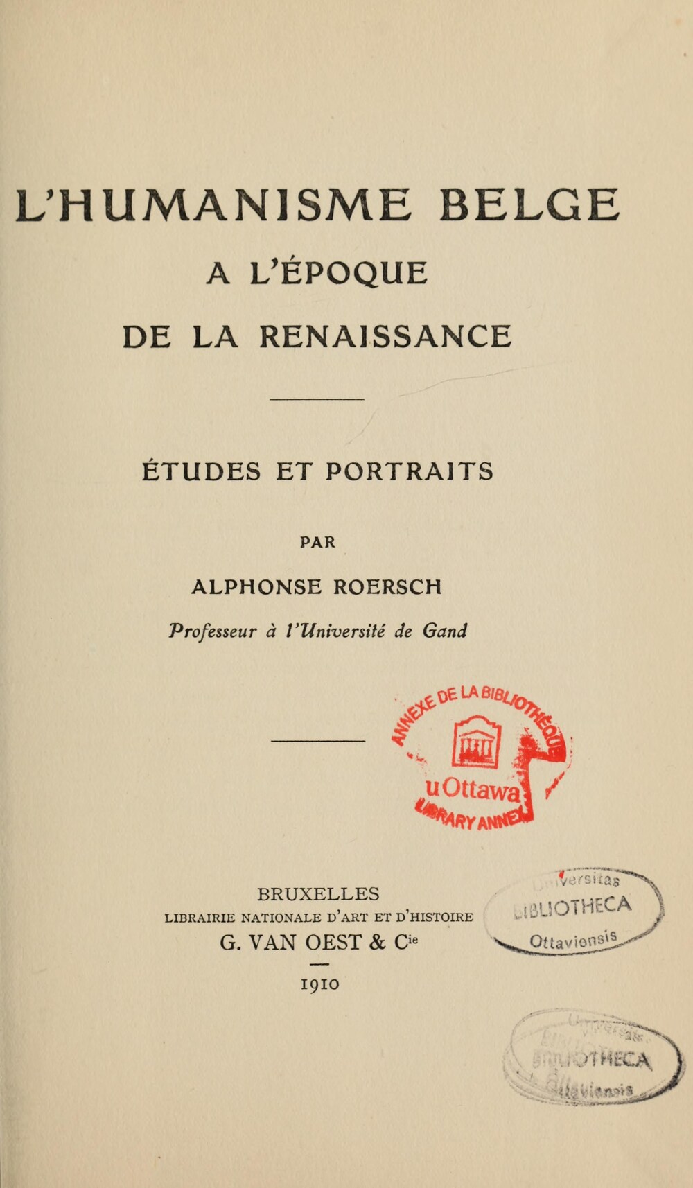 Cover für L'humanisme belge
