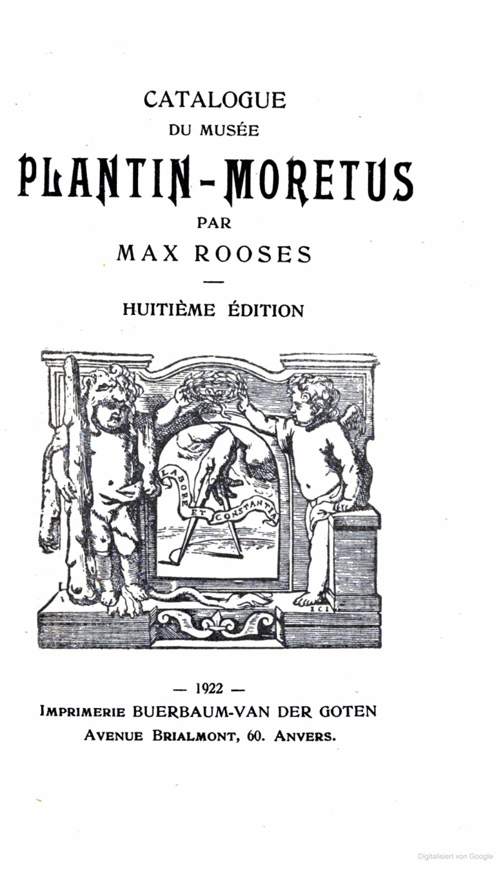 Cover für Catalogue du Musée Plantin-Moretus
