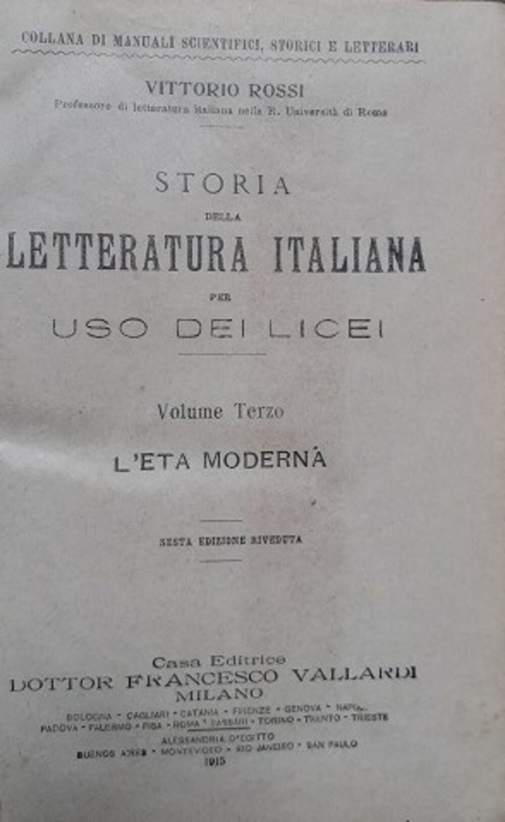 Cover für Storia della letteratura italiana