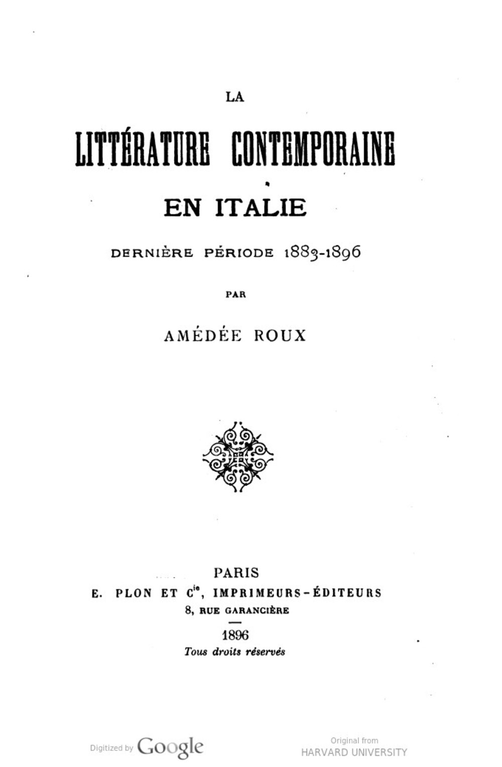 Cover für Histoire de la littérature italienne contemporaine