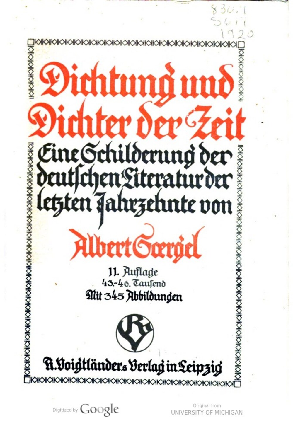 Cover für Dichtung und Dichter der Zeit