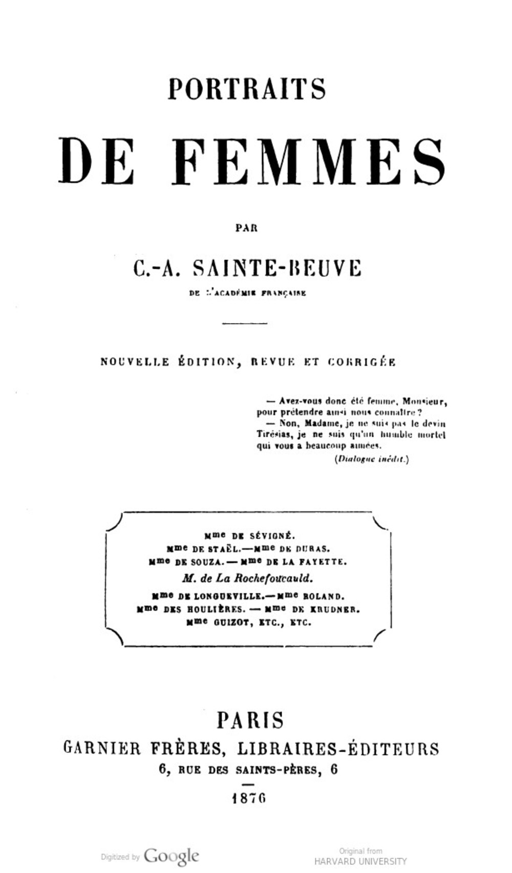Cover für Portraits de femmes