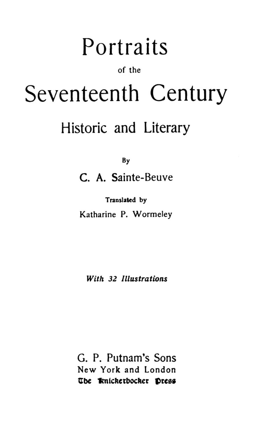 Cover für Portraits of the seventeenth century
