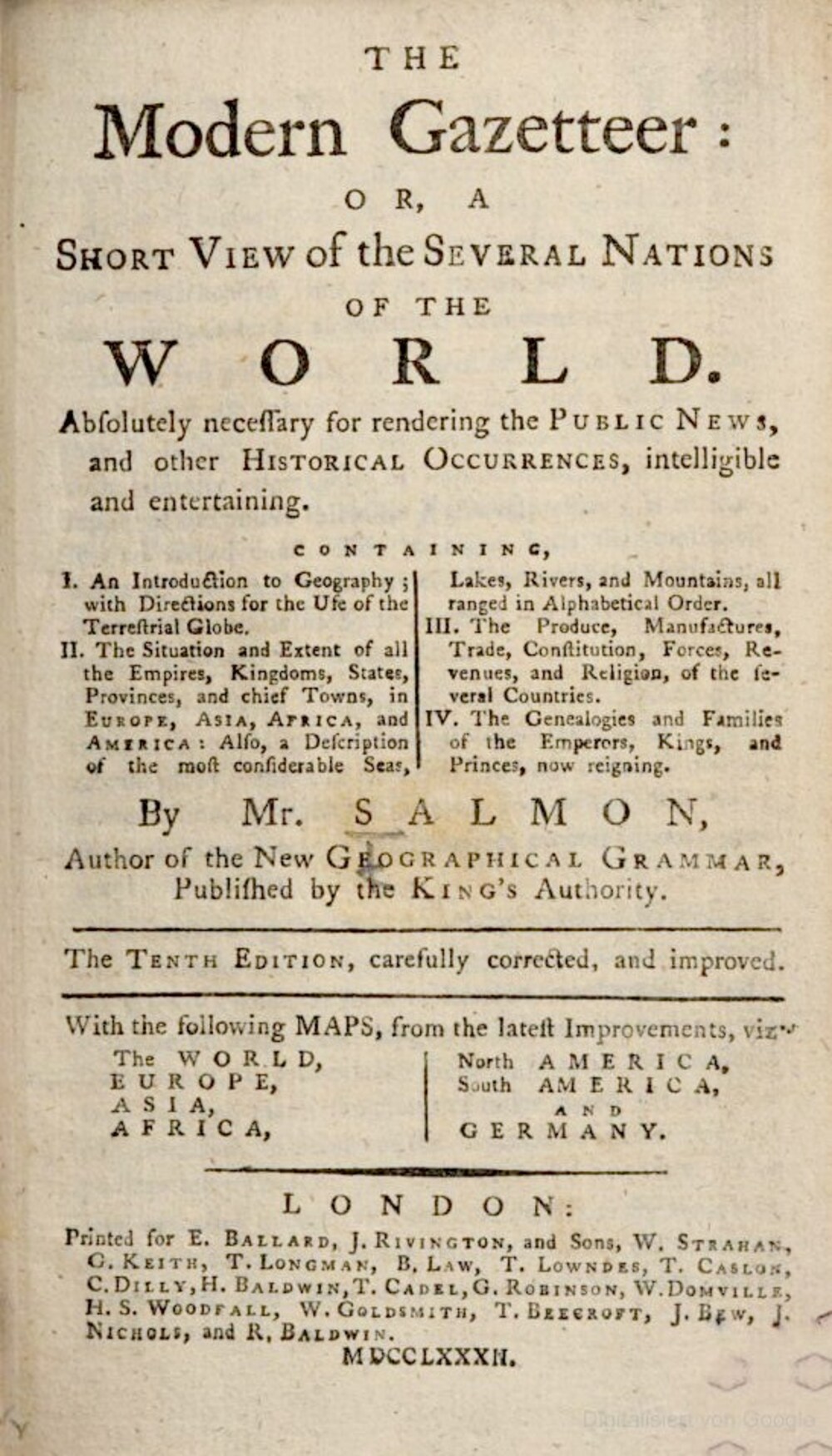 Cover für The modern gazetteer
