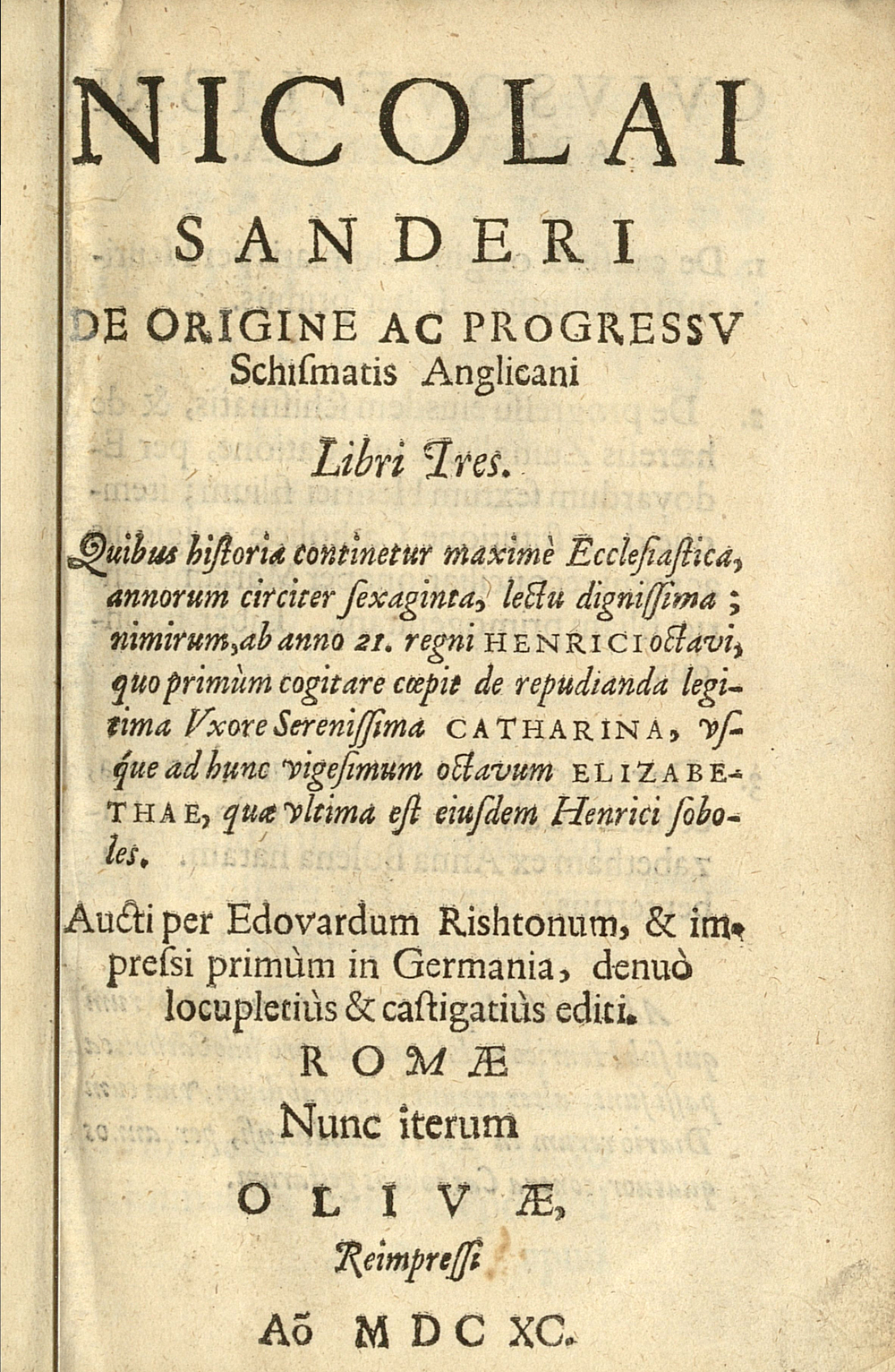 Cover für De origine ac progressu schismatis Anglicani