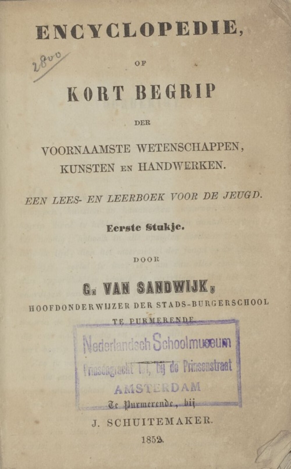 Cover für Encyclopedie of kort begrip der voornaamste wetenschappen, kunsten en handwerken