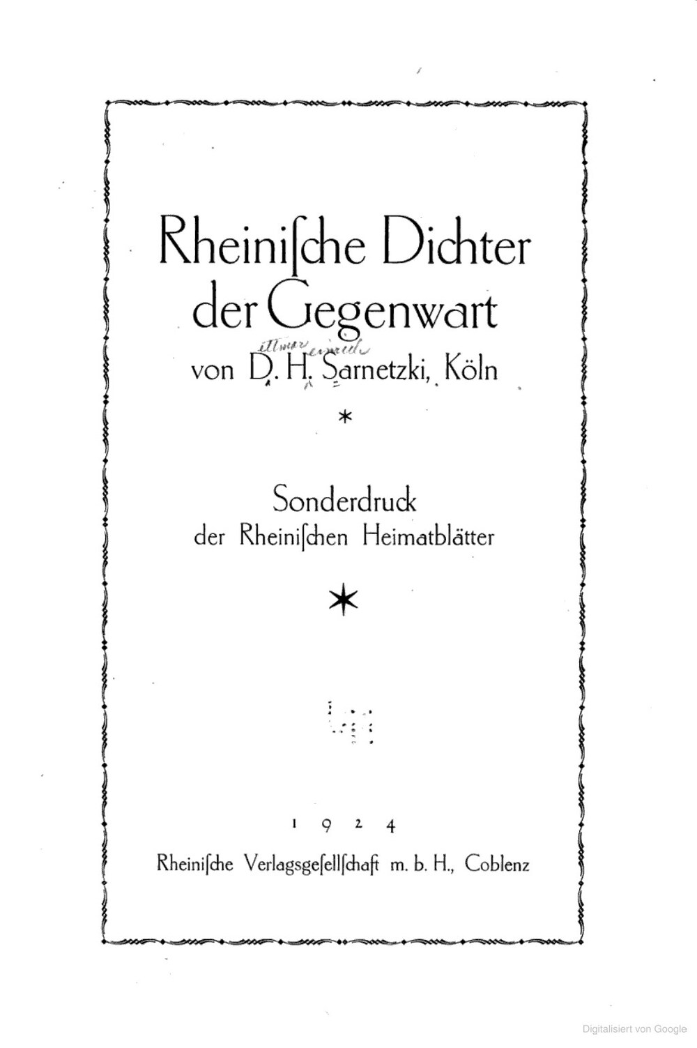 Cover für Rheinische Dichter der Gegenwart