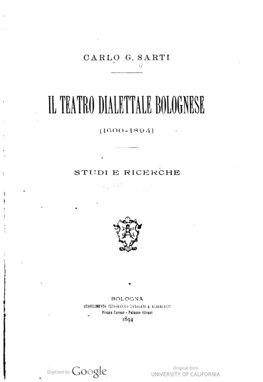 Cover für Il teatro dialettale bolognese