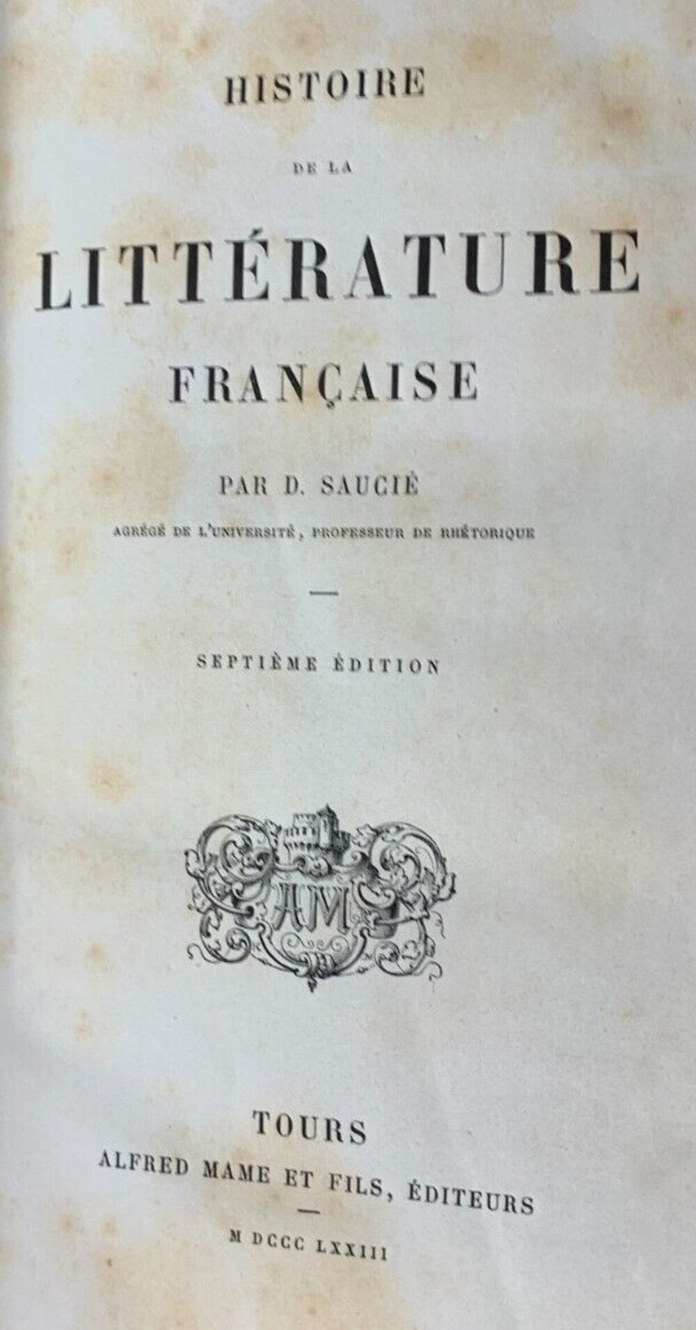Cover für Histoire de la littérature Française