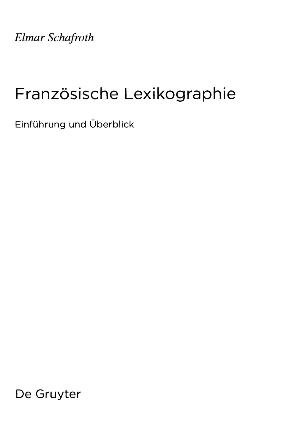 Cover für Französische Lexikographie