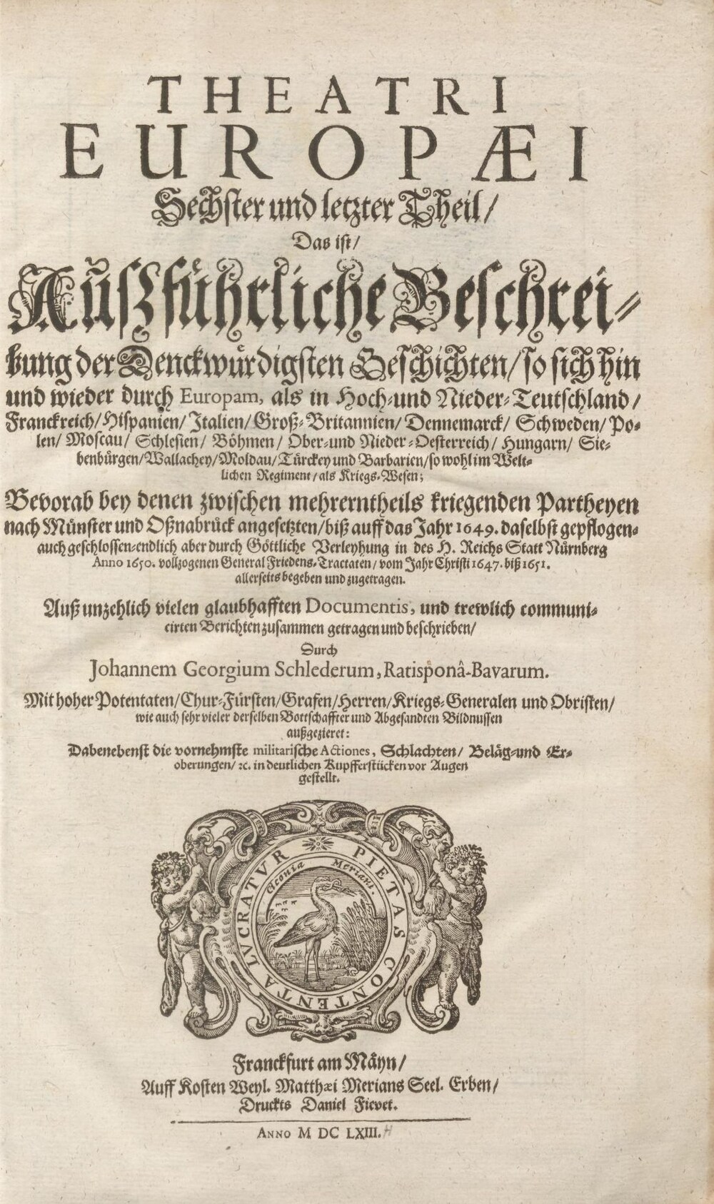 Cover für Theatri Europaei Sechster und letzter Theil