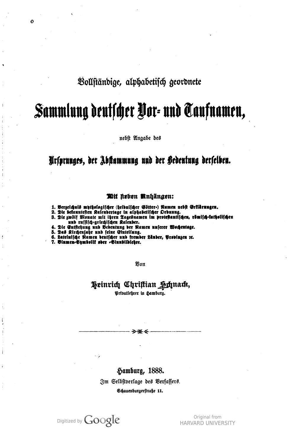 Cover für Vollständige, alphabetisch geordnete Sammlung deutscher Vor- und Taufnamen