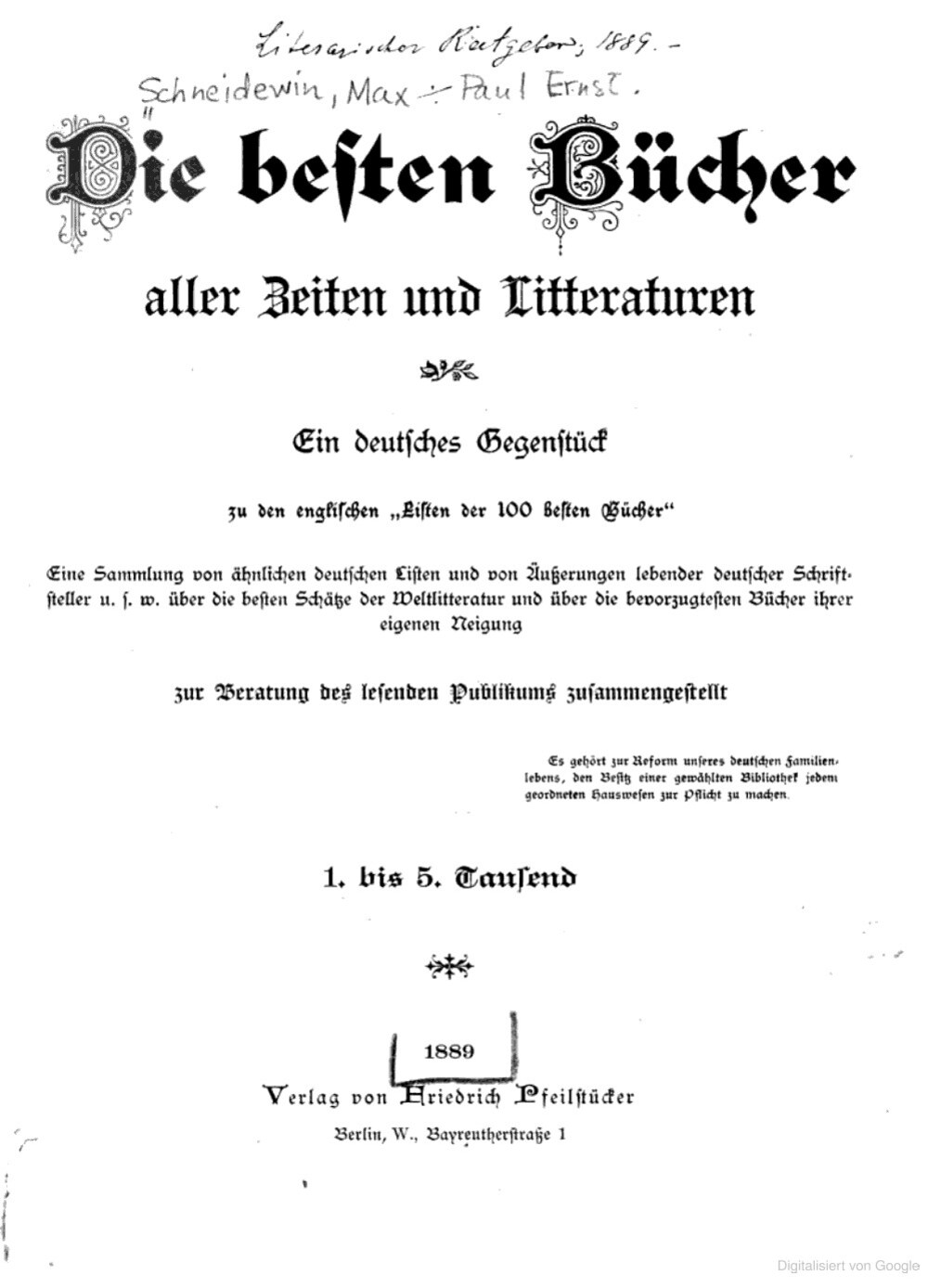 Cover für Die besten Bücher aller Zeiten und Litteraturen