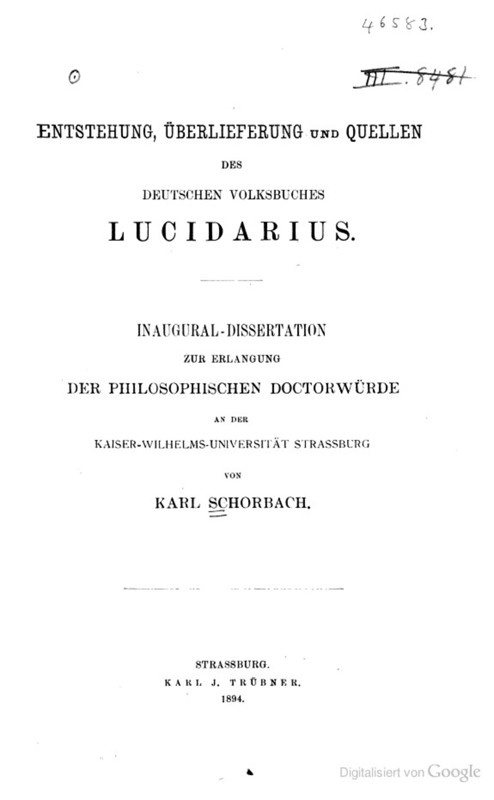 Cover für Entstehung, Überlieferung und Quellen des deutschen Volksbuches Lucidarius