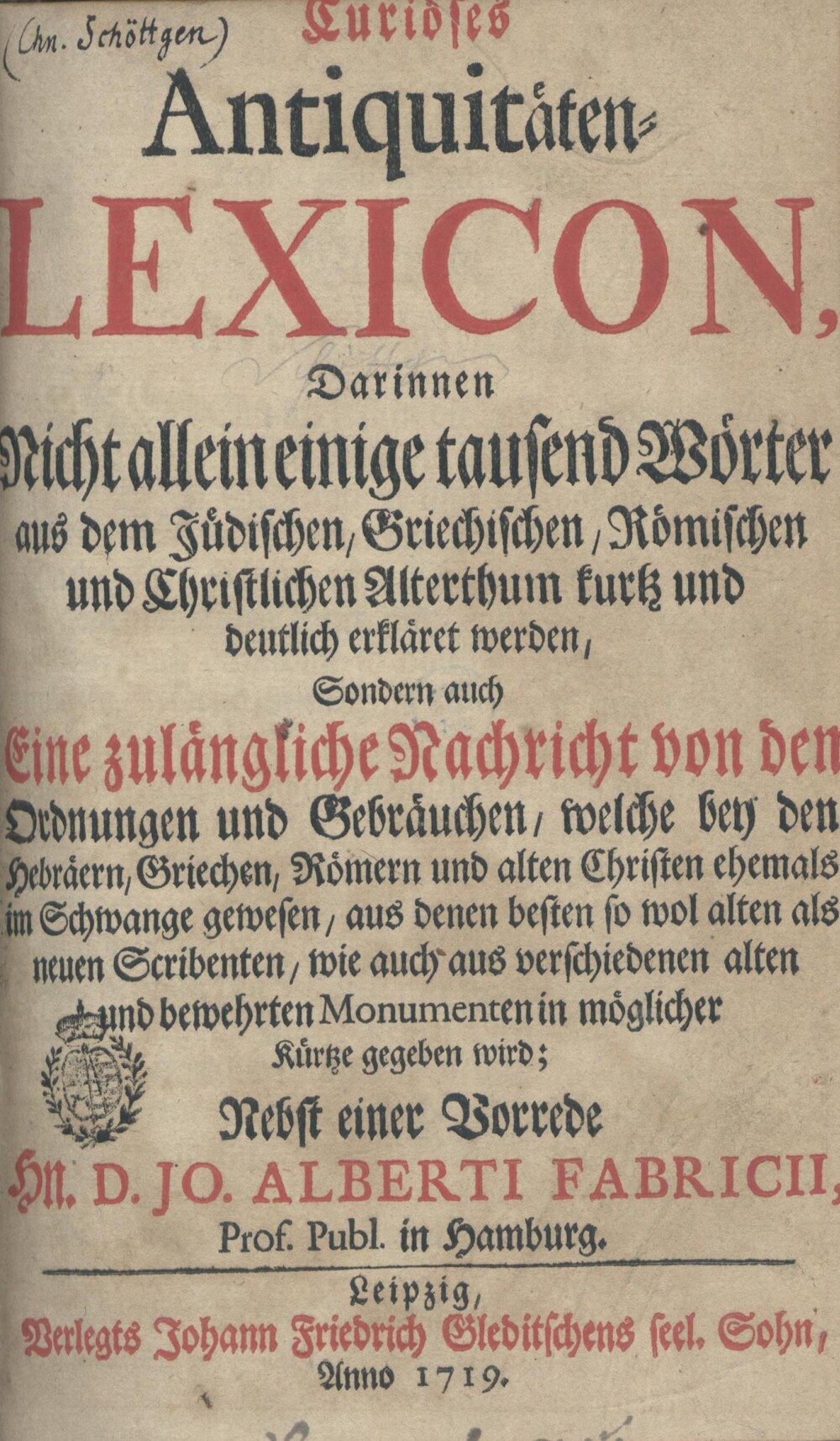 Cover für Curiöses Antiquitäten-Lexicon