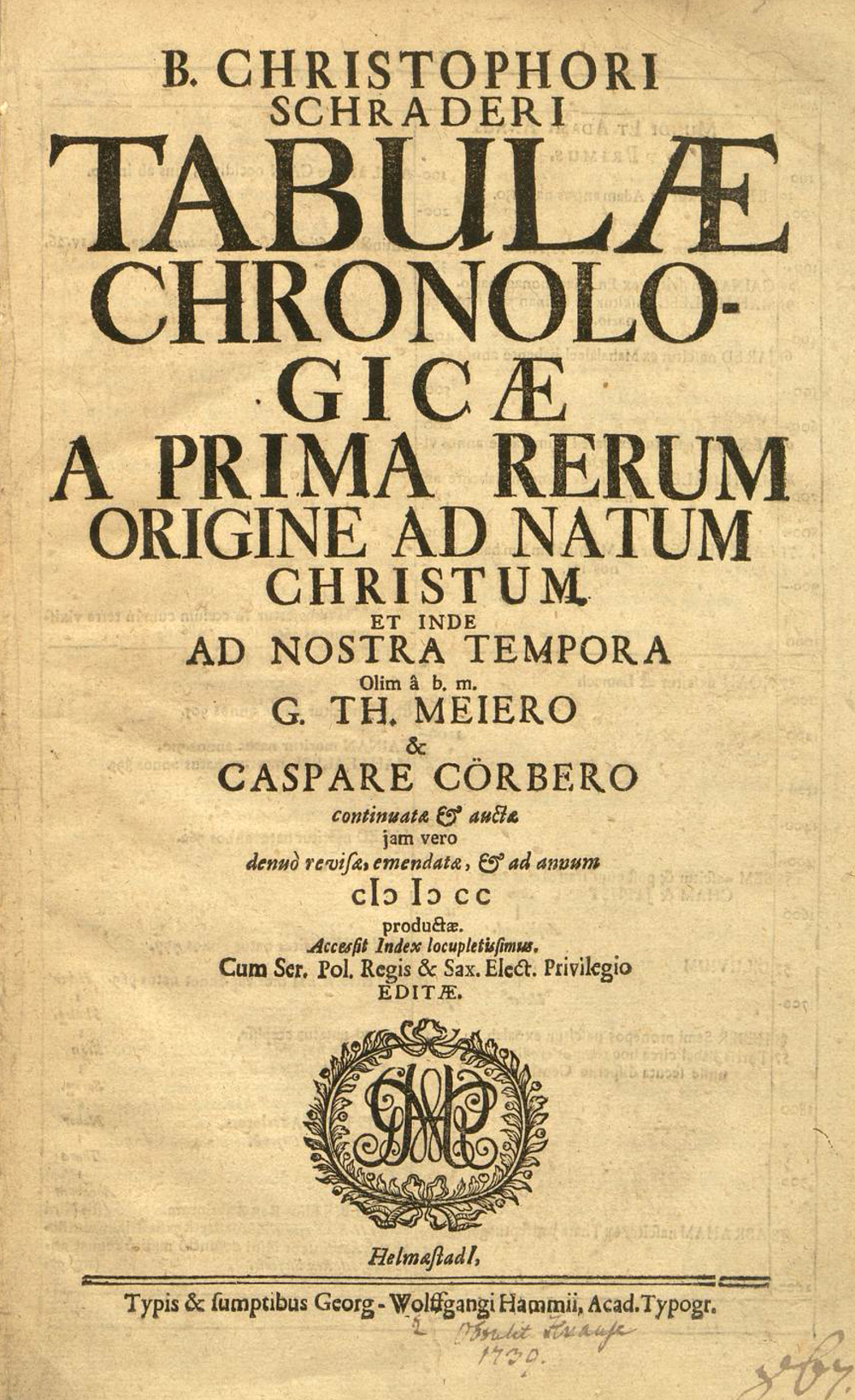 Cover für Tabulae chronologicae