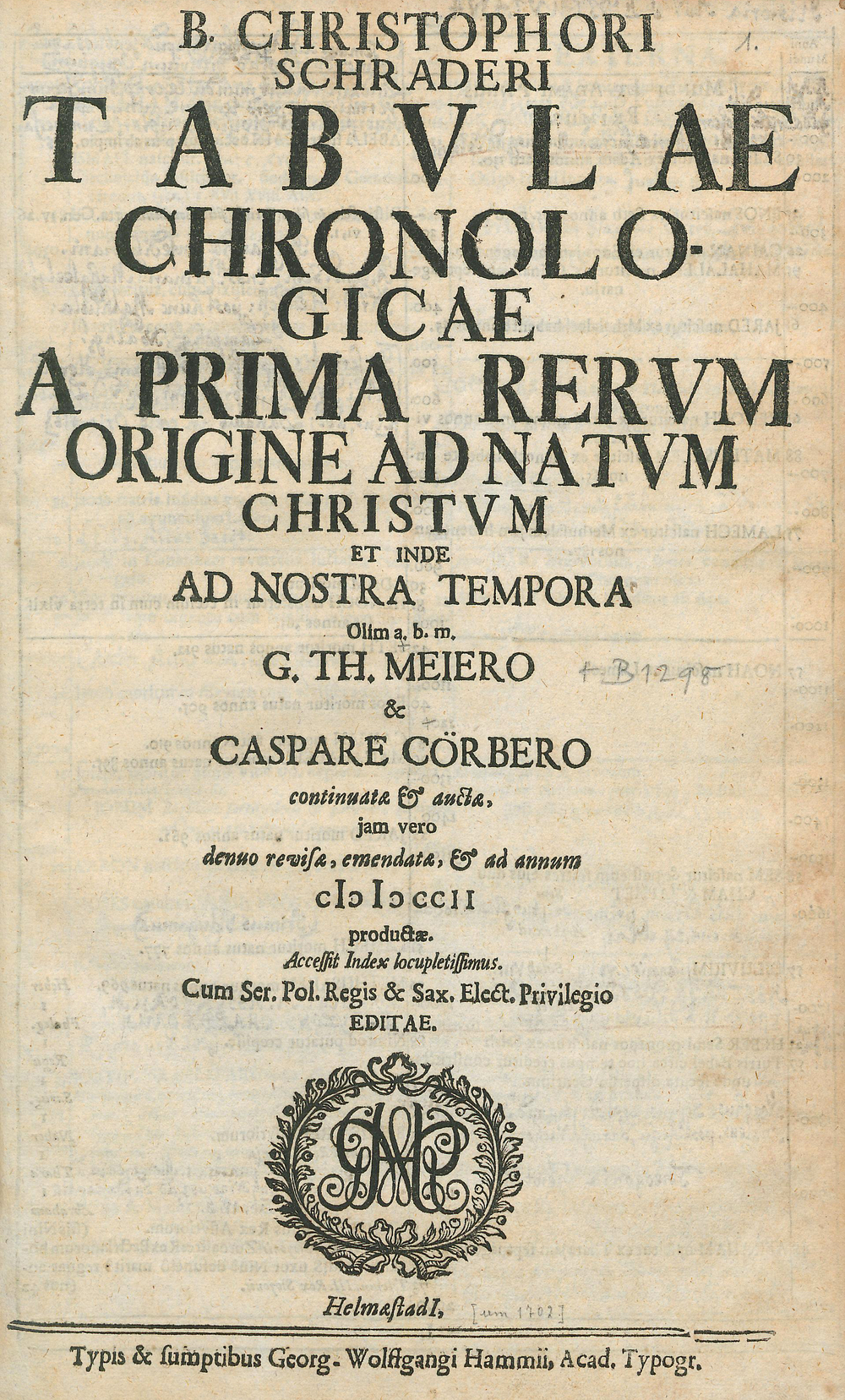 Cover für Tabulae chronologicae