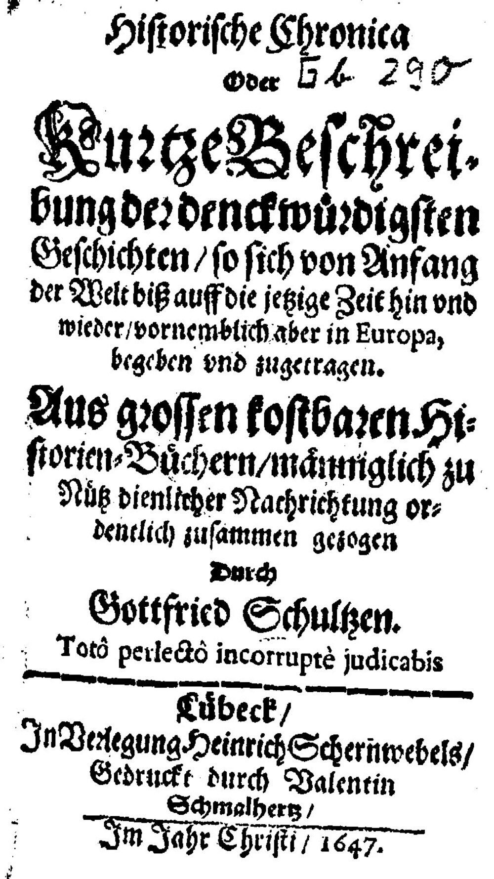 Cover für Historische Chronica