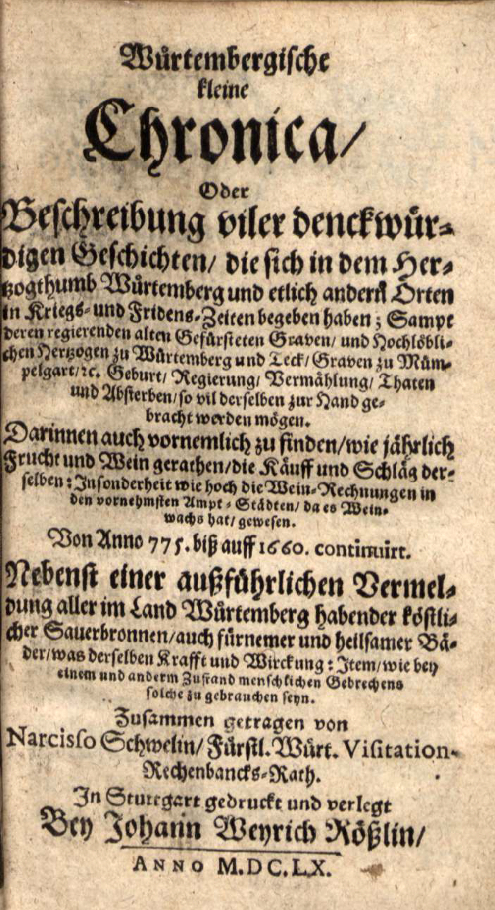 Cover für Wuertembergische kleine Chronica
