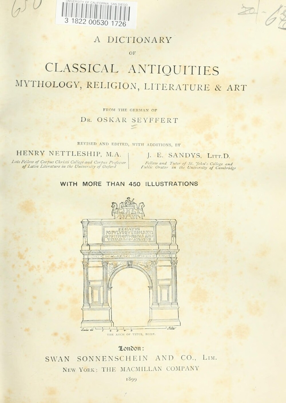 Cover für A dictionary of classical antiquities, mythology, religion, literature & art