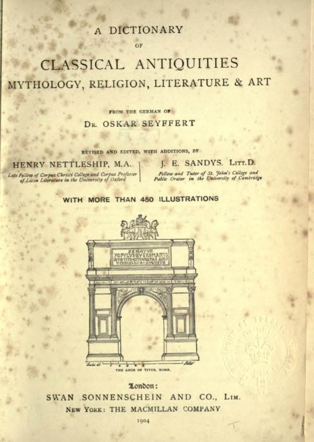 Cover für A dictionary of classical antiquities, mythology, religion, literature & art