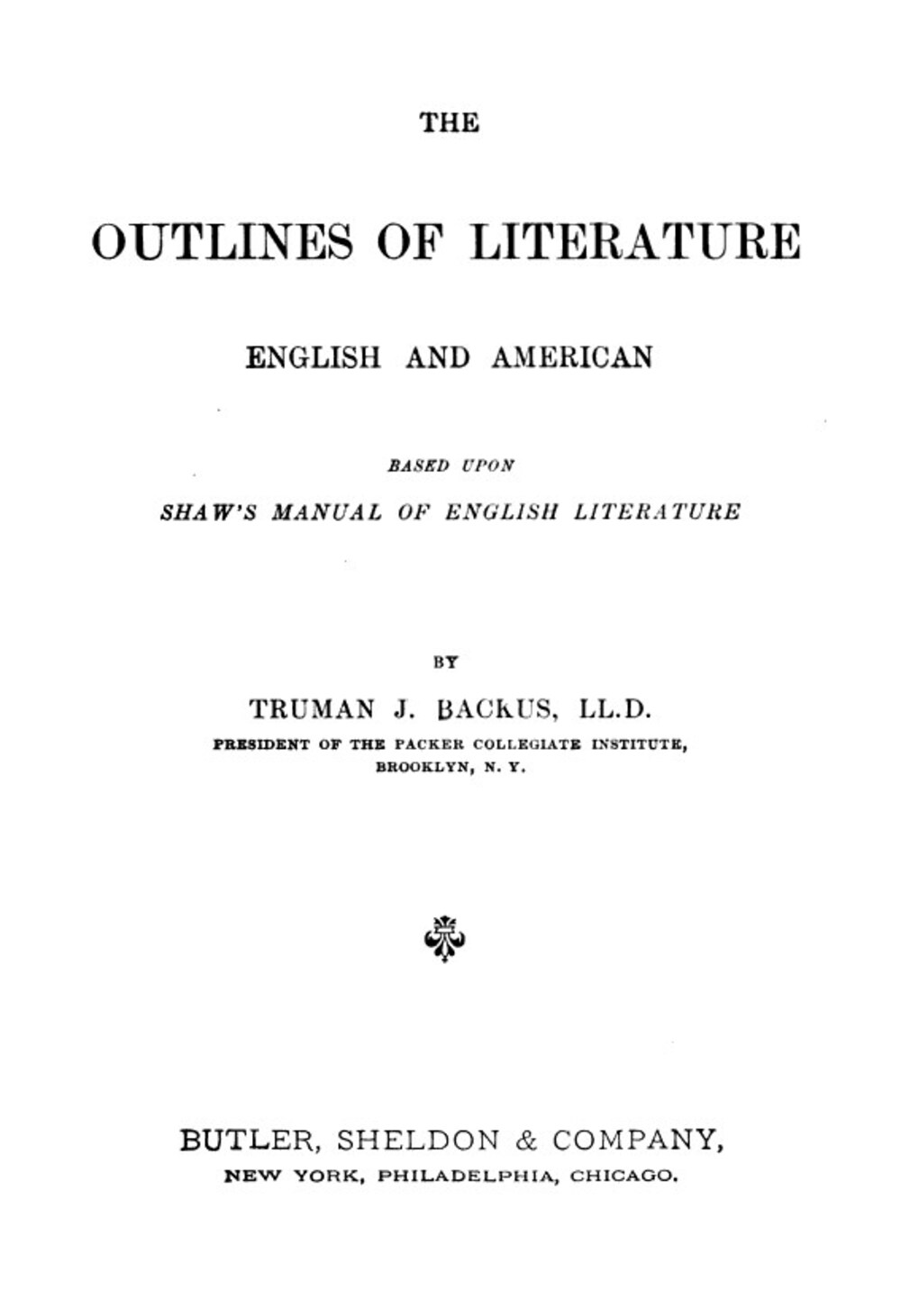 Cover für The outlines of literature