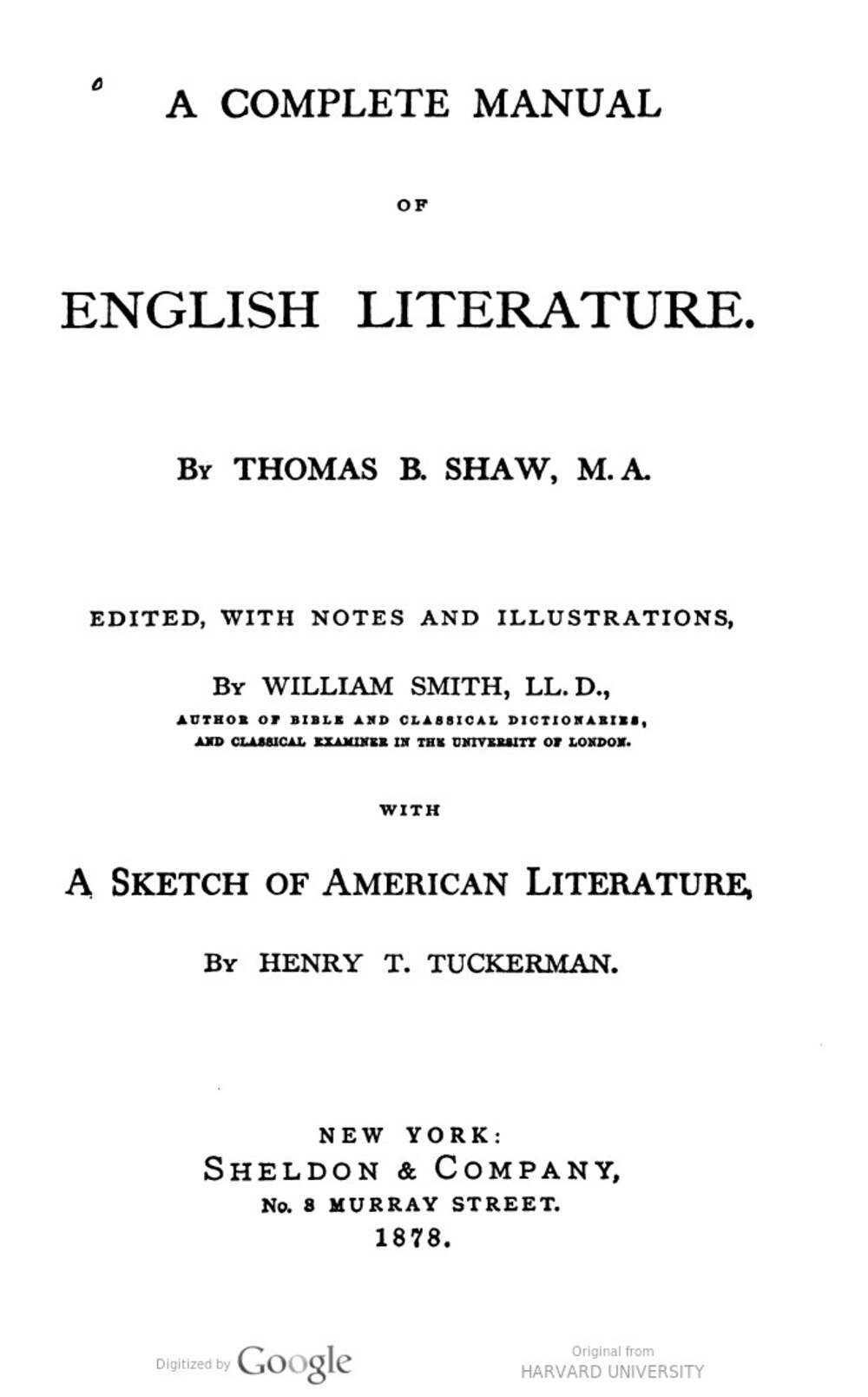 Cover für A complete manual of English literature