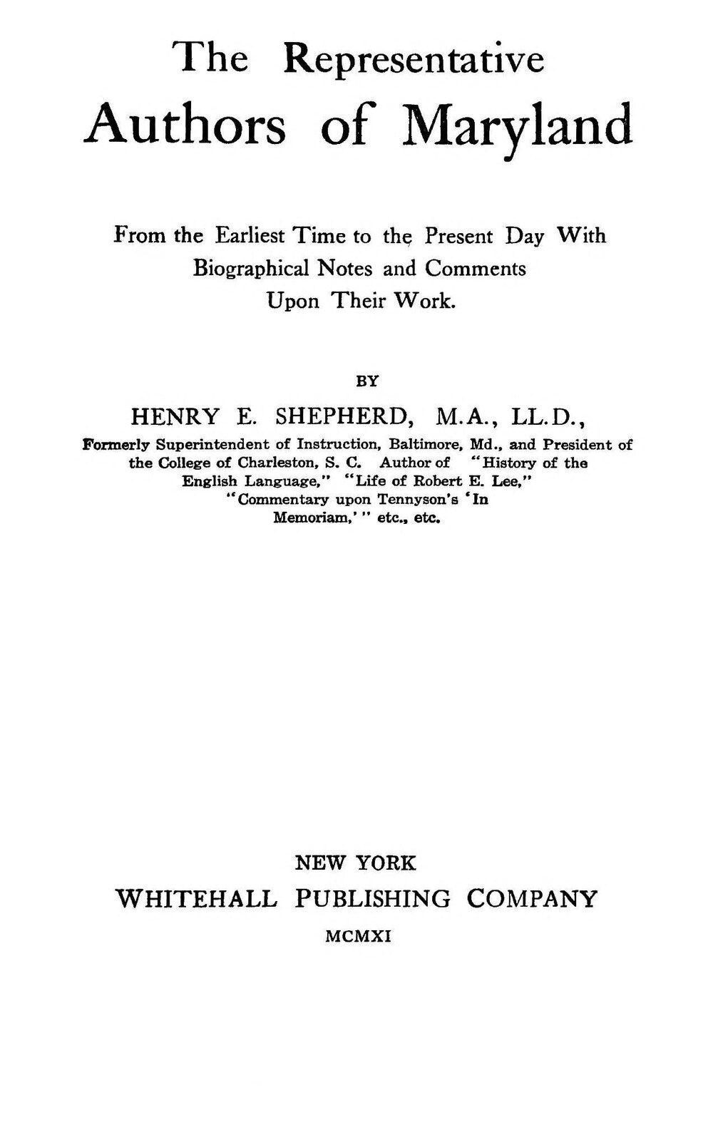 Cover für The representative authors of Maryland