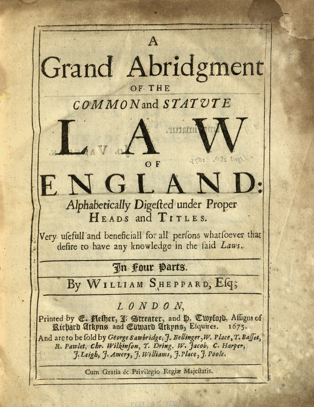Cover für A grand abridgment of the common and statute law of England