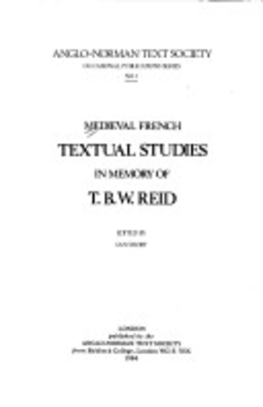 Cover für Medieval French