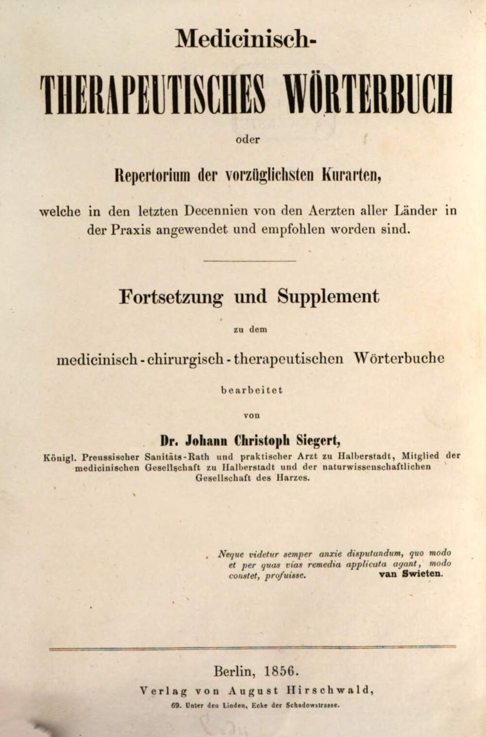 Cover für Medicinisch-therapeutisches Wörterbuch