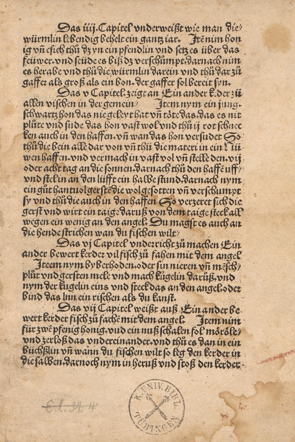 Cover für Büchlein, wie man Fische und Vögel fangen soll