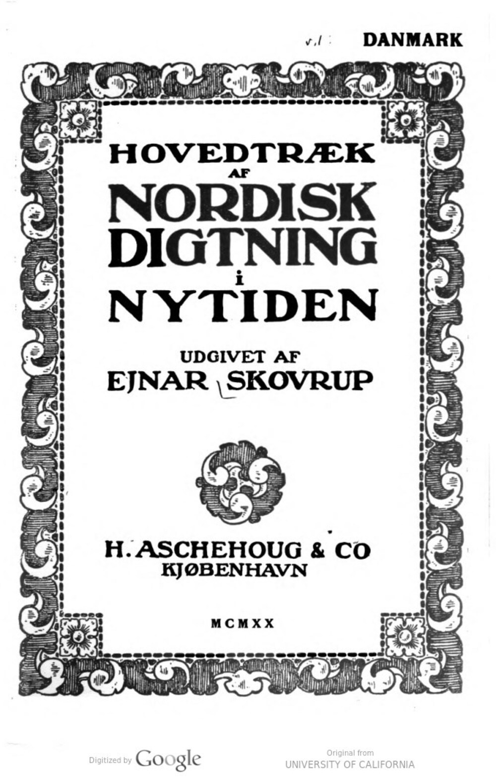 Cover für Hovedtræk af nordisk digtning i nytiden