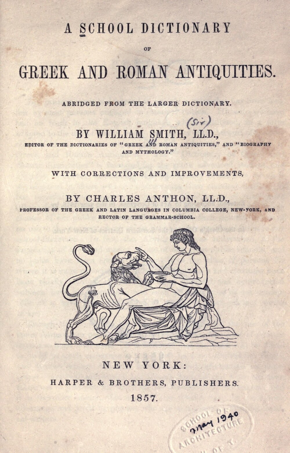 Cover für A school dictionary of Greek and Roman antiquities